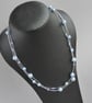 Powder Blue Floating Pearl Jewellery Set - Necklace, Bracelet and Drop Earrings - Image 2
