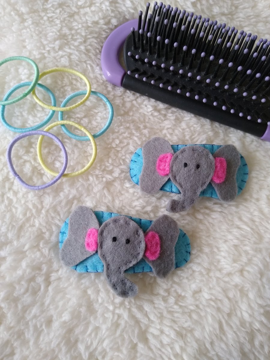 Elephant hair clips, toddler hair accessories