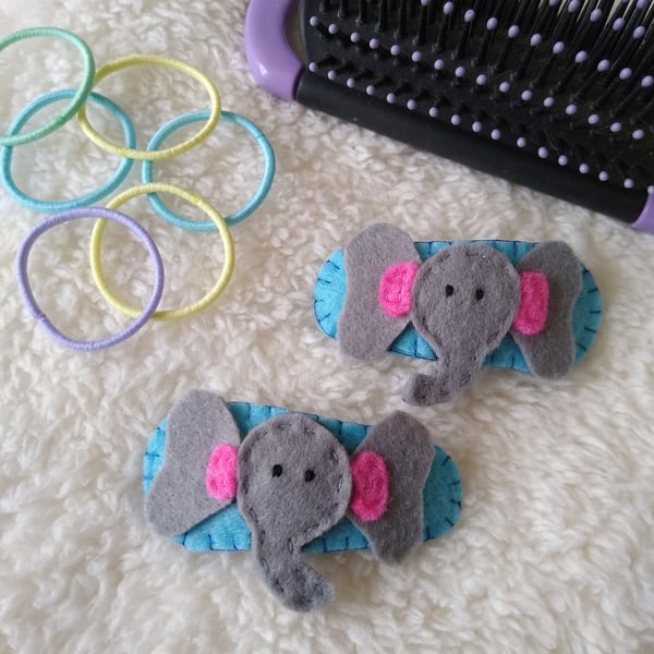 Elephant hair clips, toddler hair accessories