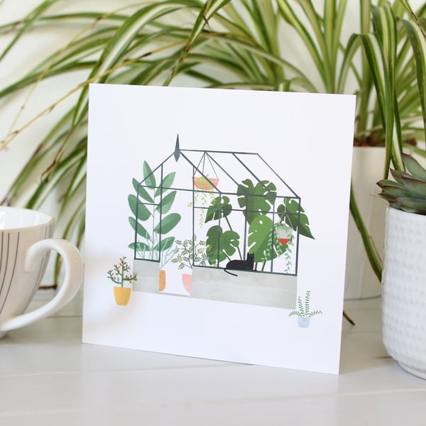 Greenhouse Garden Lovers Blank Greetings Card