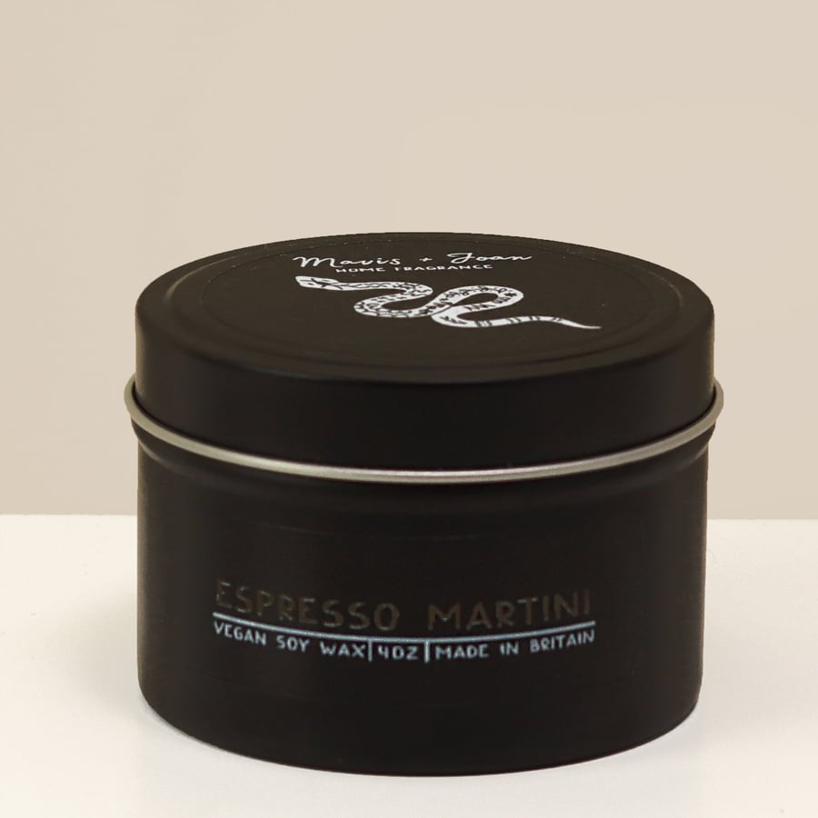 Espresso martini - Tin candle, Coffee boozy scent