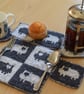 Knitting Pattern for Sheep Coasters and Table Mat.  Digital Pattern - Image 1