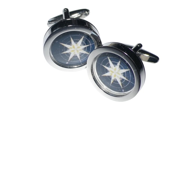 Cream Star cufflinks, free shipping, gift wrapped, sharp image, Ref 3540