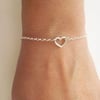 Minimal Sterling Silver Open Heart Bracelet