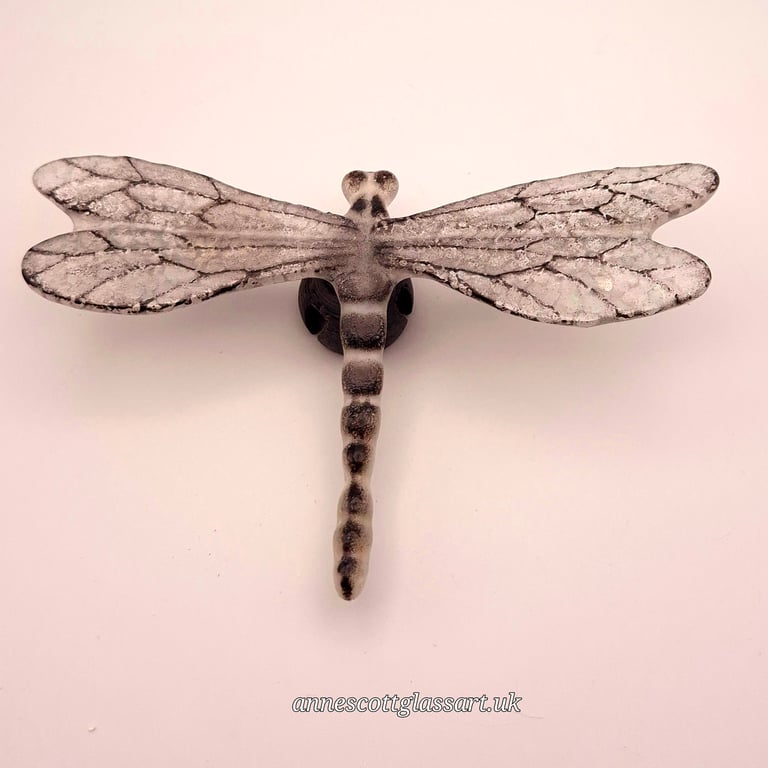 Handmade Fused Glass Dragonfly Garden Stake “Dory “