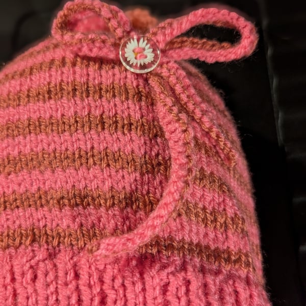 0 to 9 Months girls pompom hat