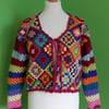 Crochet Cardigan in Granny Squares and Stripes. Crochet Pattern. PDF Pattern