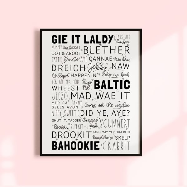 Scottish Words Typography Print