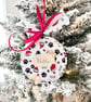 Personalised Dog Christmas Bauble Hoop - Santa Paws Tree Decoration - Pet Name O