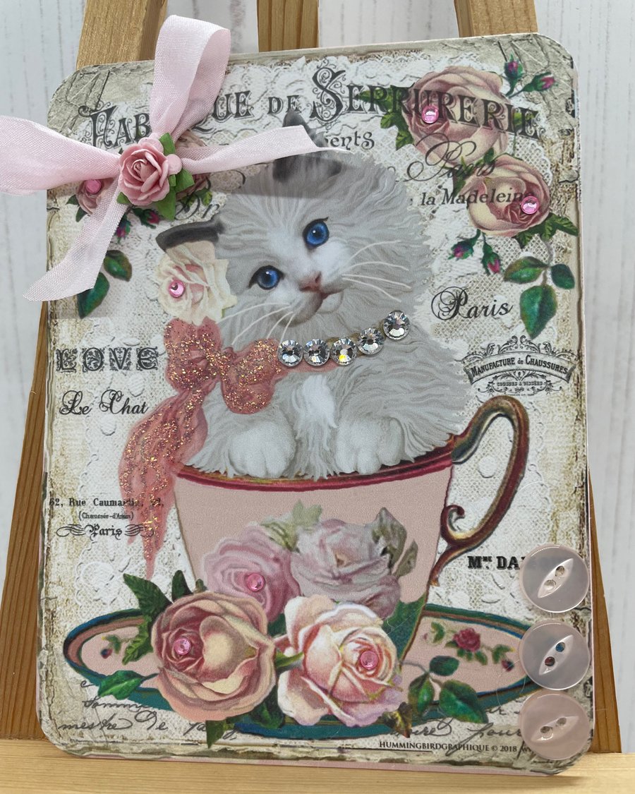 Vintage Kitten Tag