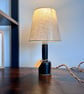Handmade Ebony Wood Bedside Lamp - Turned Luxury Table Light UK