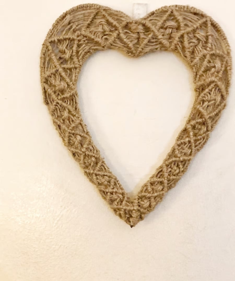Celtic Knot Macrame Twine Heart Wreath, FREE UK DELIVERY