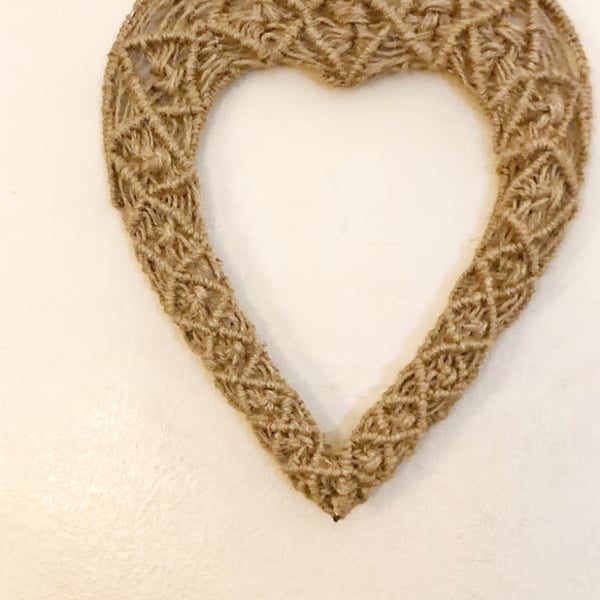 Celtic Knot Macrame Twine Heart Wreath, FREE UK DELIVERY