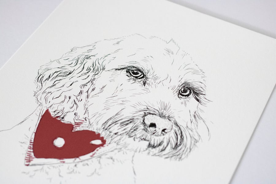 A3 Personalised Cockapo Dog Illustration giclee print