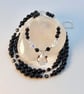 Quartz Teardrop, Spinel & Onyx Necklace, Birthday, Anniversary, Gifts For Her