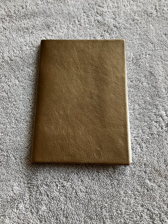 A6: Softcover - Gold coloured Leather bound Sketchbook - FREE SHIPPING