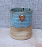 Water juice beaker tumbler cup hand thrown stoneware handmade pottery heart - Image 4
