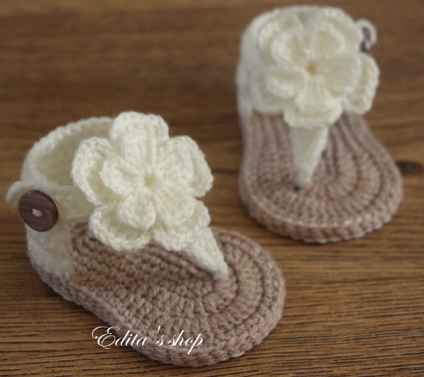 Baby sandals, baby shoes, baby booties, size 3-6 months,tan, cream,Ready to ship