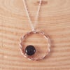 Sterling Silver and Copper Twisted Circle with Copper Set Blue Goldstone