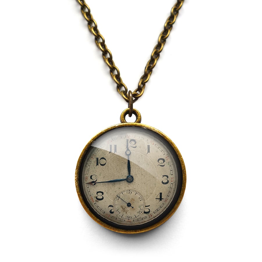 Vintage Clock Necklace (ER06)