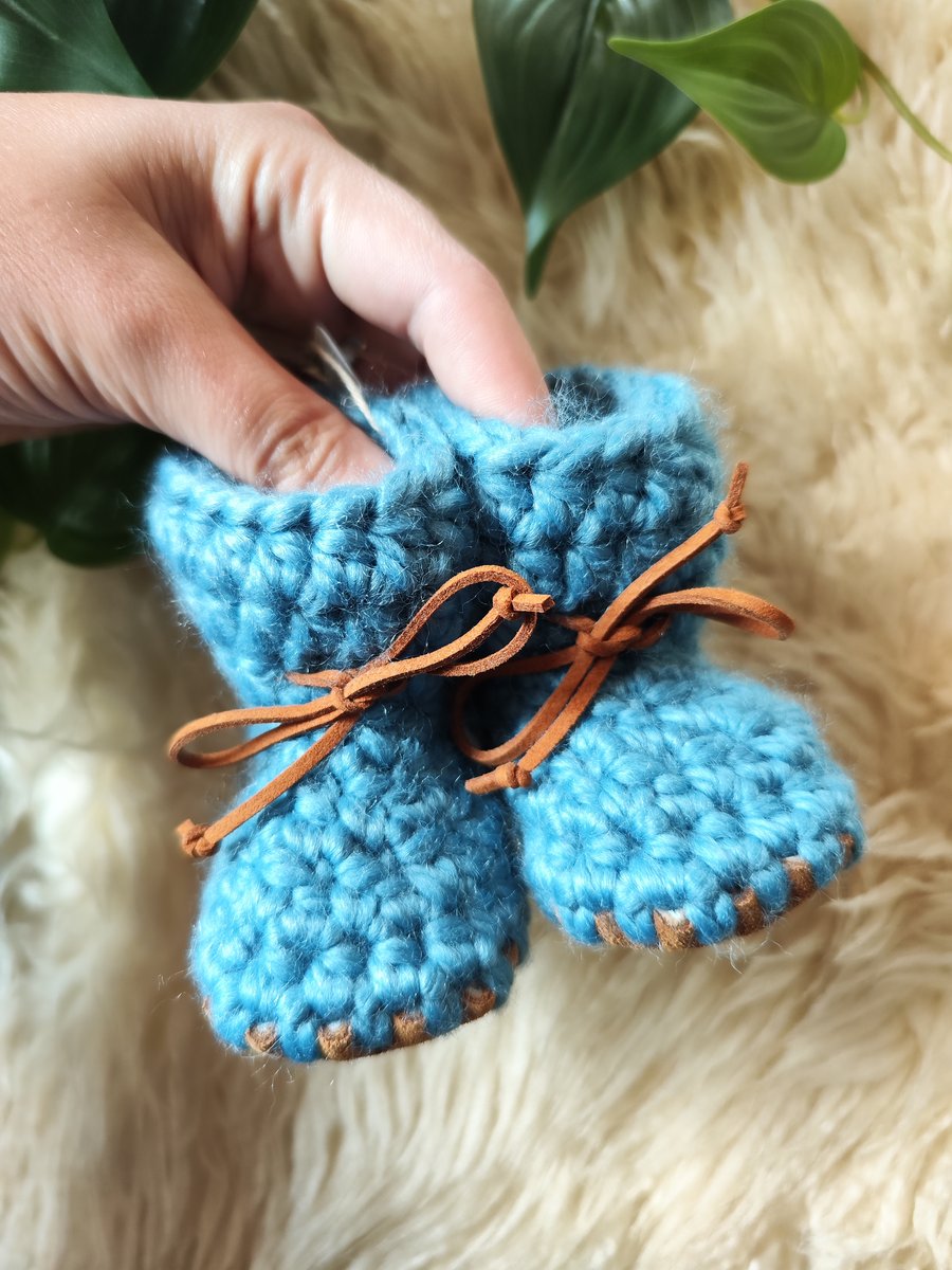 Sheepskin Lined Booties Slippers 