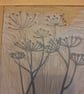 An original linoprint of cow parsley in a winters scene 'Winter's Morning'' - Image 4