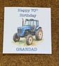 Blue Tractor Birthday or Father's Day Card Watercolour StyleFarm Machinery, Pers