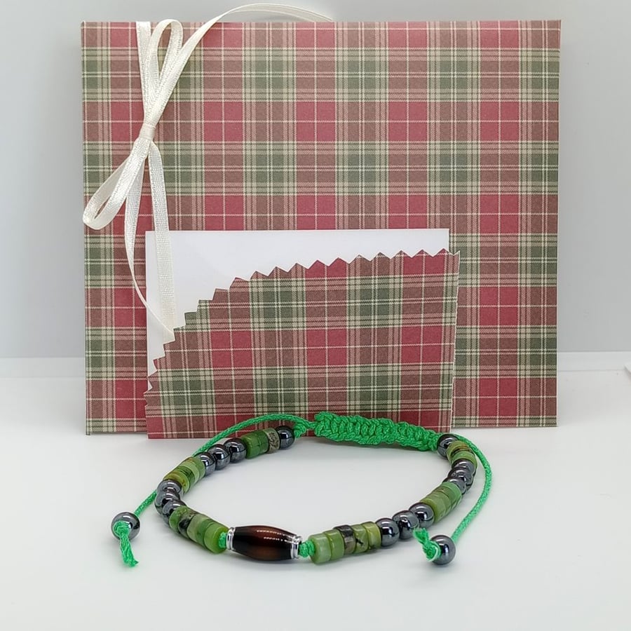 Corded Extendable mood Bracelet chrysoprase hematite ready to post