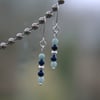 Sterling Silver Drop Earrings with Amazonite and Lapis lazuli