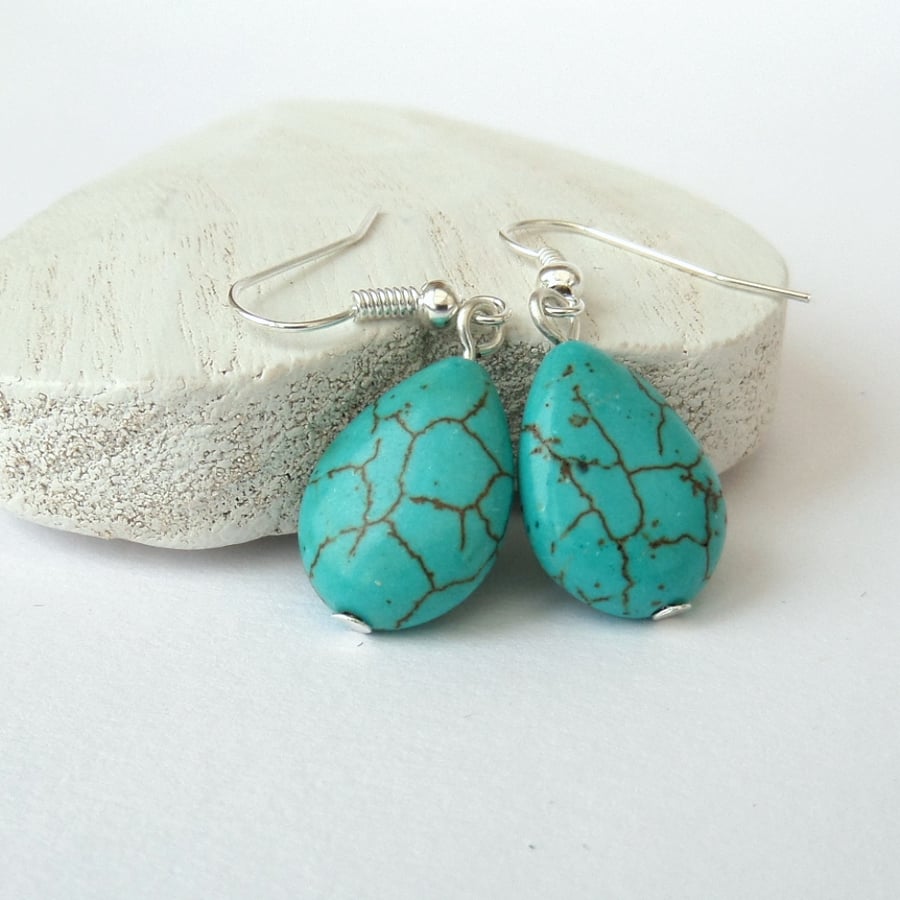 SALE: Turquoise teardrop earrings