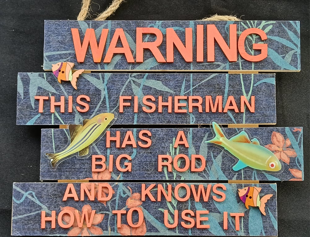 Hand decorated hanging wooden sign 