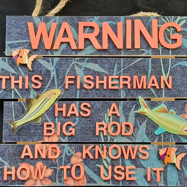 Hand decorated hanging wooden sign 