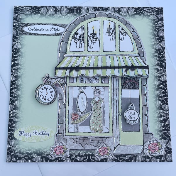 Celebrate in style Paris boutique Happy birthday card