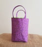 Mini gift bag; mauve with green - Image 2