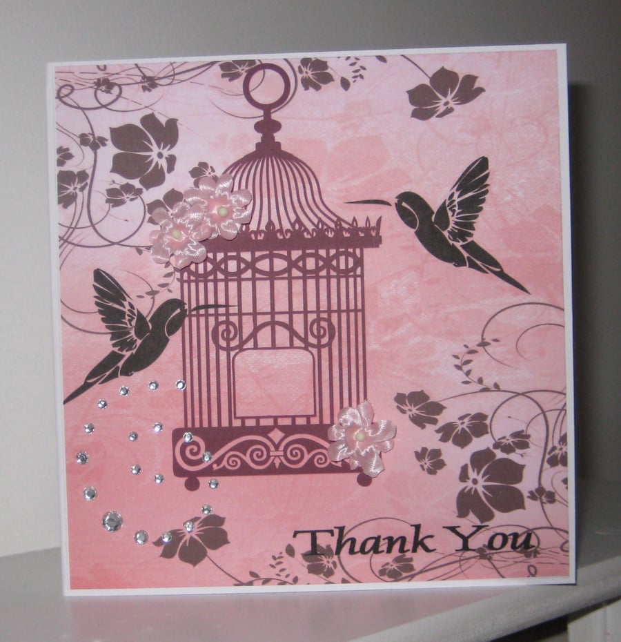 Thank You Birdcage Greetings Card