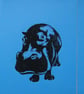 Hippo Open Edition Hand-Pulled Linocut Print Blue - Image 4