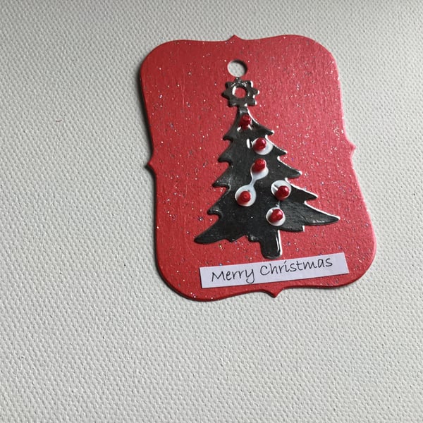 Gift tag. Gift wrap. Handmade gift tag. Christmas tree gift tag. CC593