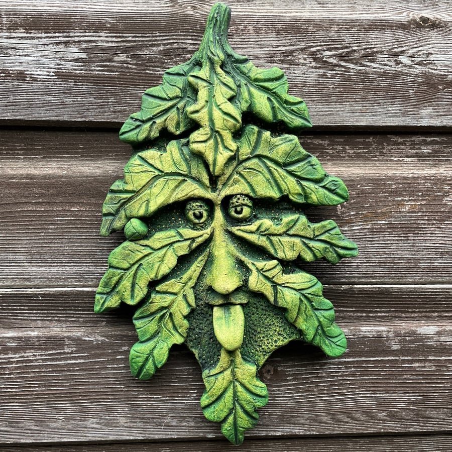 Hazlenut Green Man Plaque plus Free Pocket Green Man