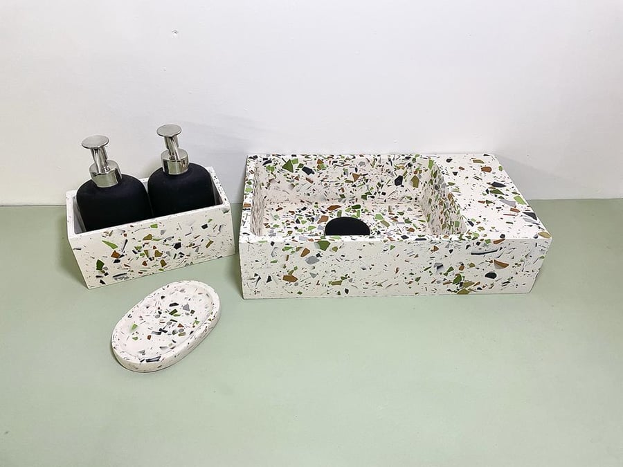 Terrazzo sink basin