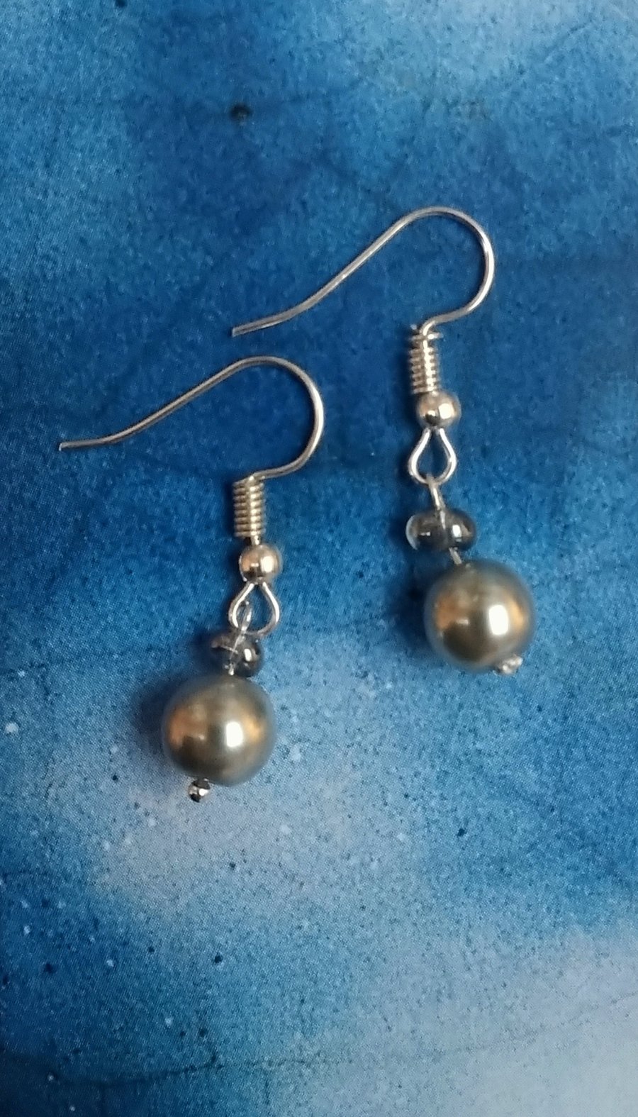 Silver Pearl's and Glass Beaded Earrings