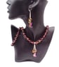 Maroon Glass Bead & Silver Plated Spacer Jewellery with Vitrail Moon and Stars - Image 5