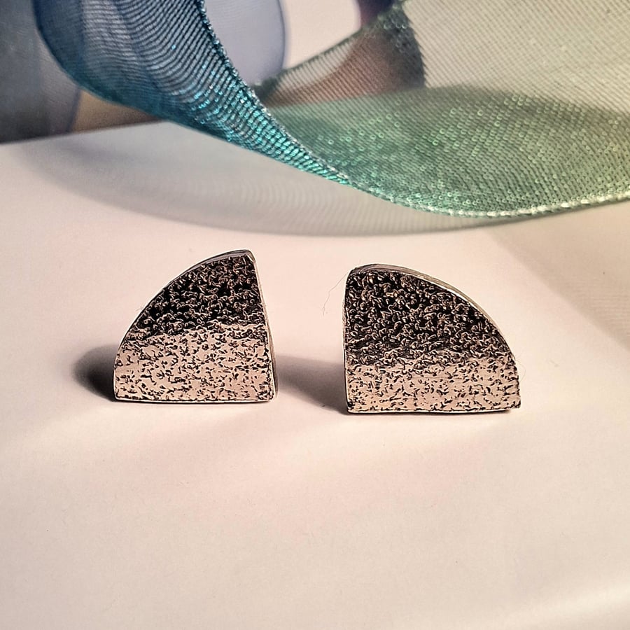 Flat Sparkly Quarter Studs