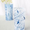 Blue Swifts Cyanotype Vase 