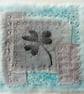 Textile Art with Hand Printed Clover Leaf  - Image 2