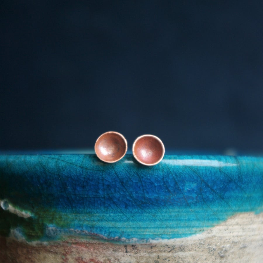 Small Copper Cup Studs