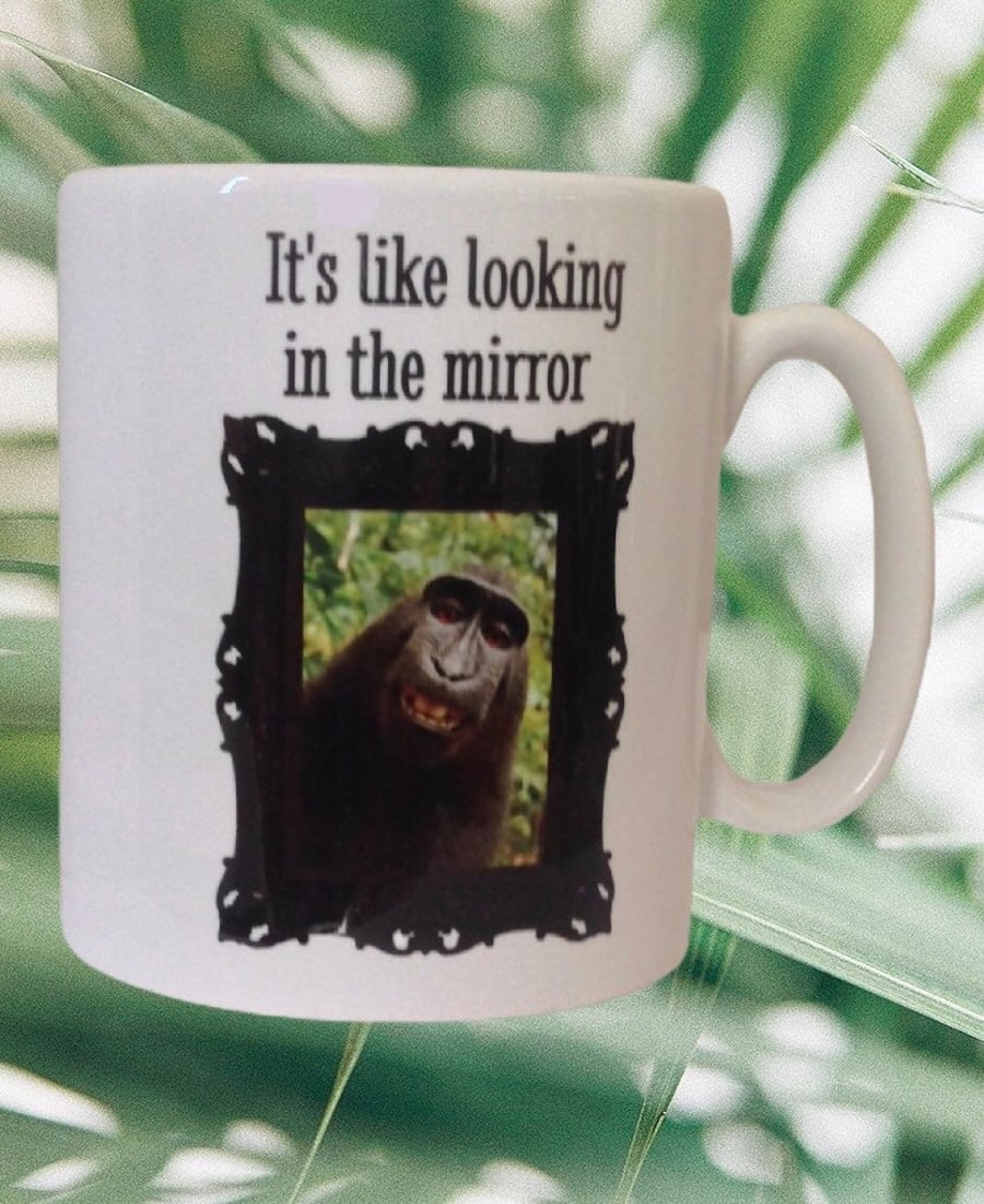 Monkey Looking Away Meme Mug