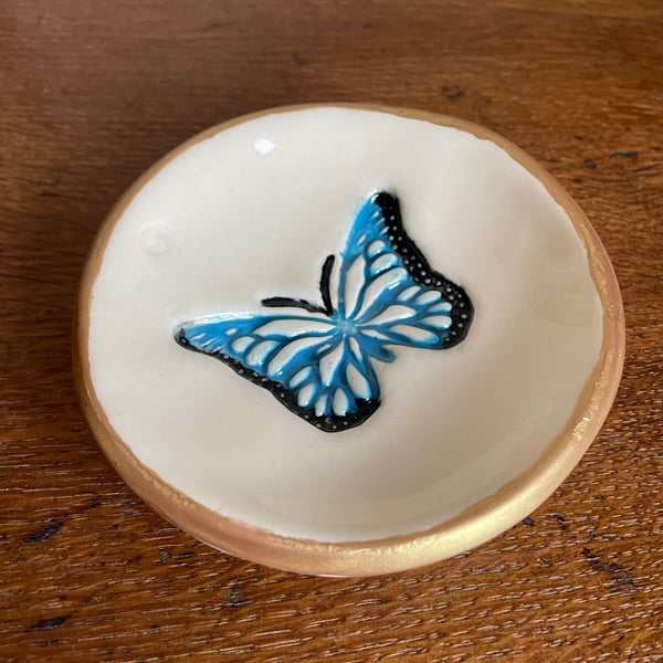 Perfectly Imperfect - gold rimmed ceramic butterfly trinket dishes