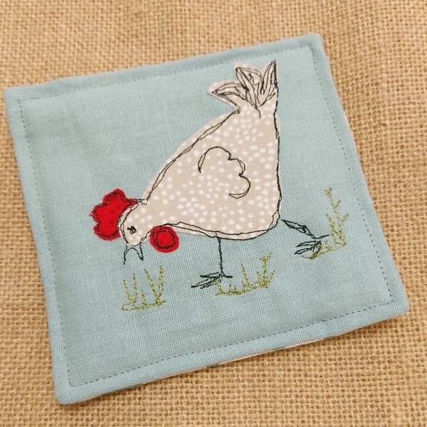 Fabric Coaster  - Hen 