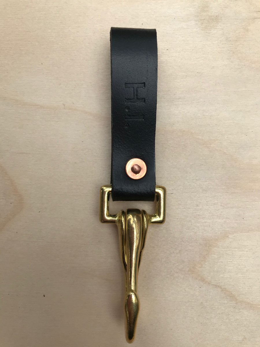 "The Hightown" Leather Key Strap in Black