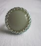 Light Green and Silver Beadwork Ring - Image 1
